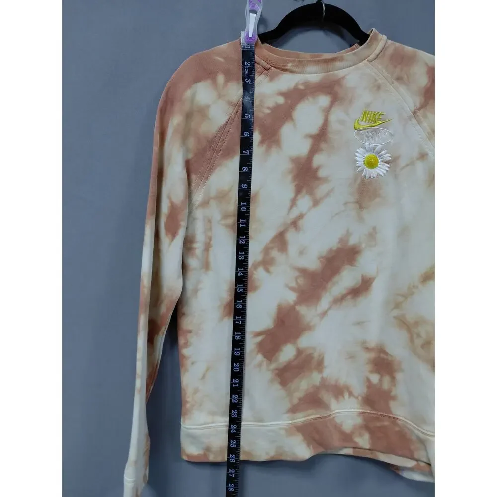 Nike Tie Dye Brown Sweatshirt Long Sleeve Crew Neck Men Size XL
